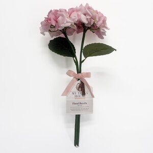 My Texas House Hydrangea Floral Pick Set - Two 16" Pink Hydrangea Stems, Easter